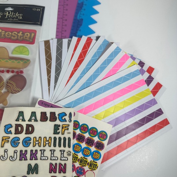 Scrapbook Sticker Lot La Petites Fiesta Reminisce Rock Alphabet Craft Supplies - Picture 4 of 6